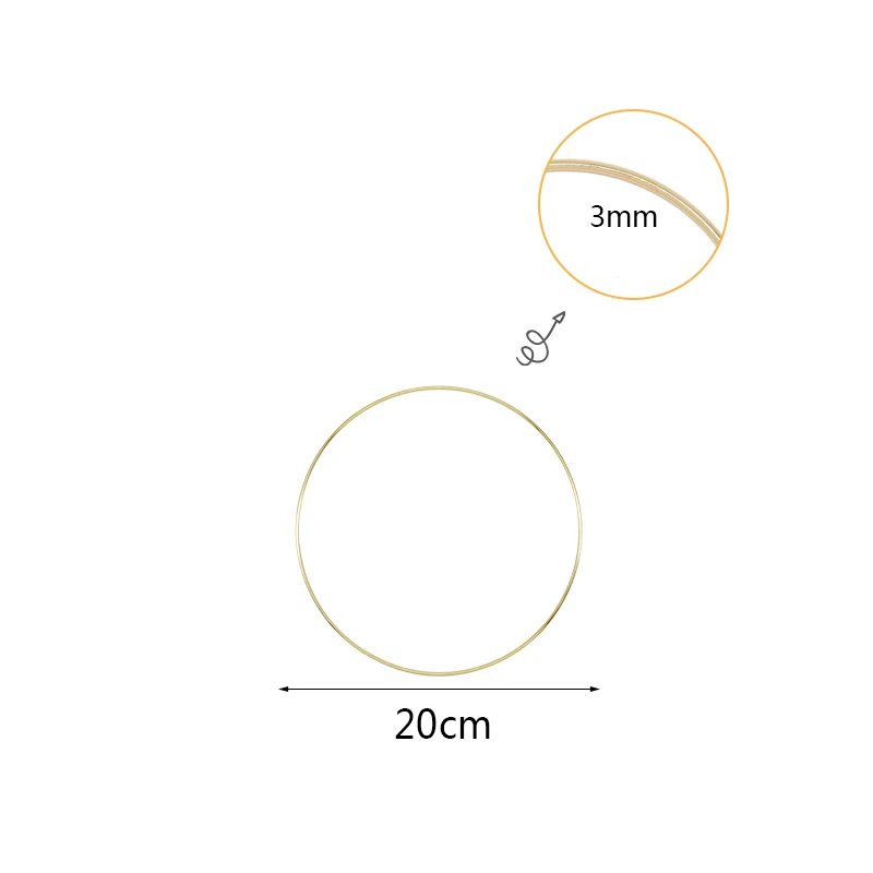 B03-20cm gold wreath 10-40 см золотое железное металлическое кольцо, венок, гирлянда, сделай сам, настенная подвесная гирлянда, рождественские, свадебные украшения, металлические кольца - Цвет: B03-20cm gold wreath