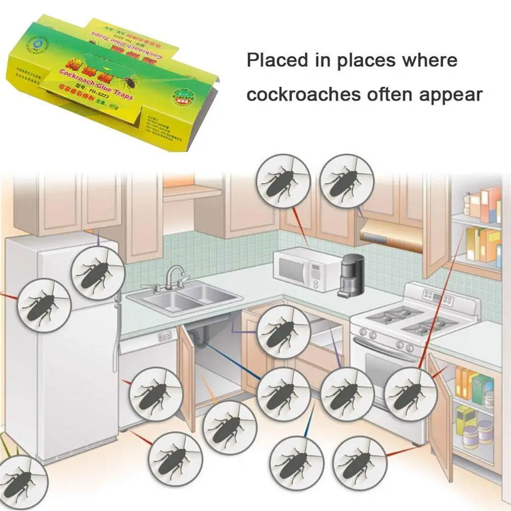 5PCS Cockroach Catcher Sticky Raft Catching With Attractant Powerful Glue Trap Nontoxic Bait | Дом и сад