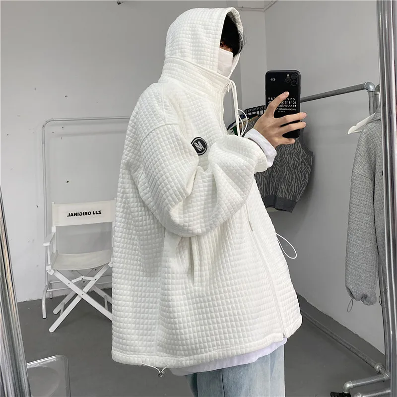 

The new spring 2021 Hong Kong style young couple loose popular logo hooded casual men's sweaters