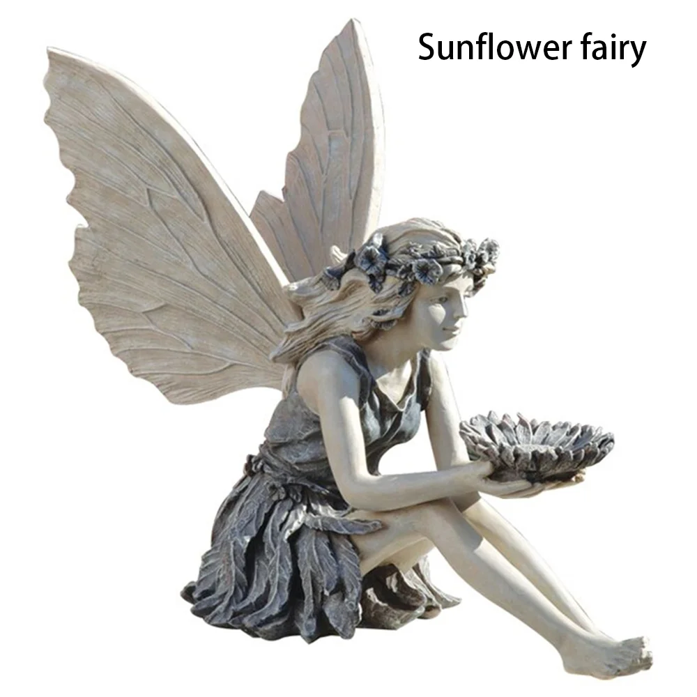 Garden Statues & Sculptures Mythical Fairy Statue Beautiful Angel Sculpture Decoration Garden Art Outdoor Indoor Decoration