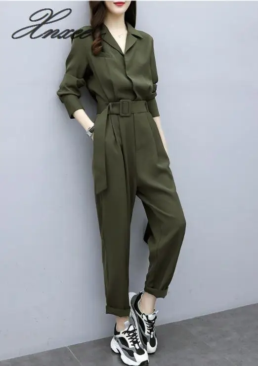 Комбинезон Xnxee женский армейского зеленого цвета Новинка осени 2020 брюки для