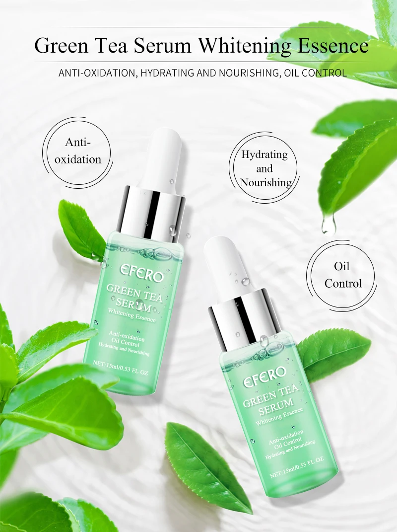 EFERO green tea Tree Эфирная Сыворотка для лица отбеливающий крем для лица сужение пор удаляет масло от акне контроль увлажняющая эссенция для лица