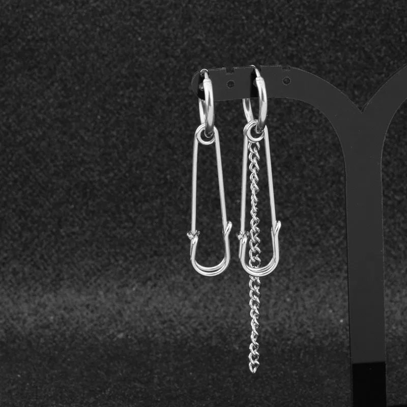 Корейские серьги-гвоздики Idol KPOP DNA из нержавеющей стали длинная цепочка для