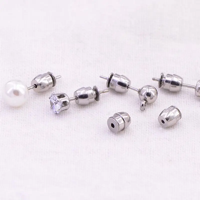 

10Pcs Secure Earring Lock Earring Back Ear Studs Nuts Replacement Earring Posts A0NF