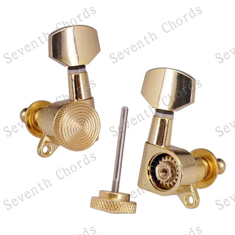 Набор из 3R3L Позолоченные Заблокированные гитарные струнные тюнинговые колышки