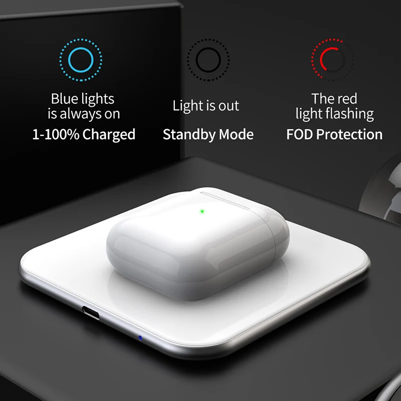 15W QI Quick Charging Wireless Fast Charger usb type c QC 3.0 Mobile phone Station For iphone 12 samsung S8 galaxy s10 SIKAI