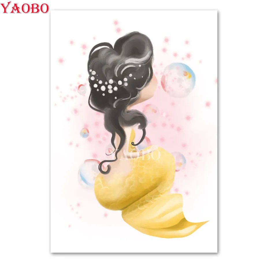 

Full 5D Diy Diamond Painting Cartoon Mermaid Seahorse Bubble Nursery Wall Art Diamond Mosaic Embroidery Rhinestones Pictures