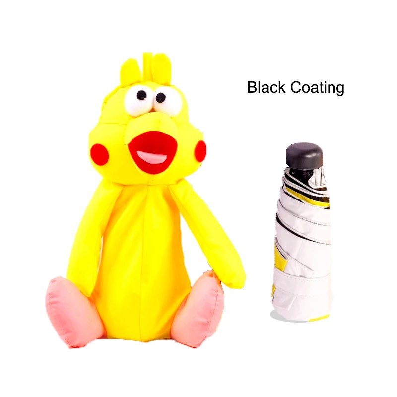 Parrot Black Coating LIKE RAIN, маленькие игрушки для детей, зонтик, мини, модный, складной, с карманами, зонтик для дождя, для женщин, мультяшный кролик, зонт для путешествий, UBY12 - Цвет: Parrot Black Coating