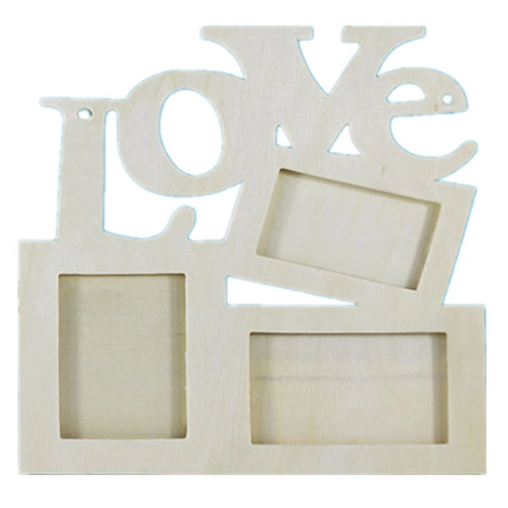 

English Letter Love Picture Frame Wall Hanging Album Photo DIY Wooden Photo Frame Educational Art Craft Home Decoration