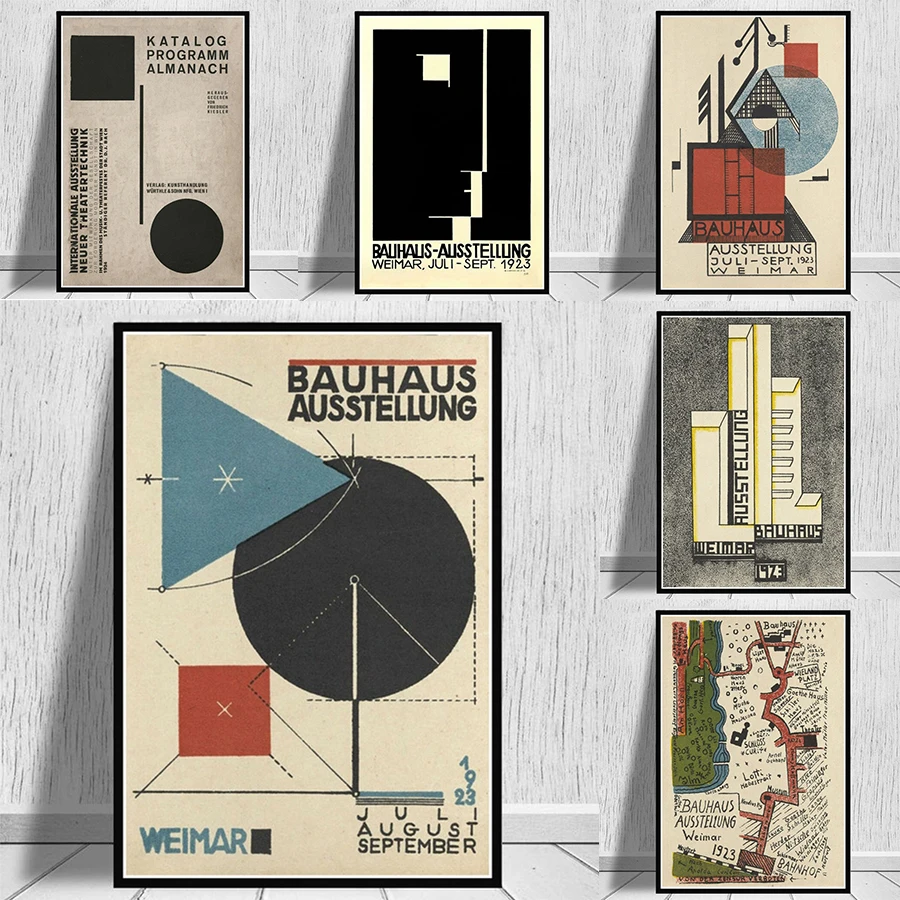 

Bauhaus Ausstellung 1923 Weimer Exhibition Poster and Prints Canvas Painting Wall Art Picture for Home Cuadros Decoration