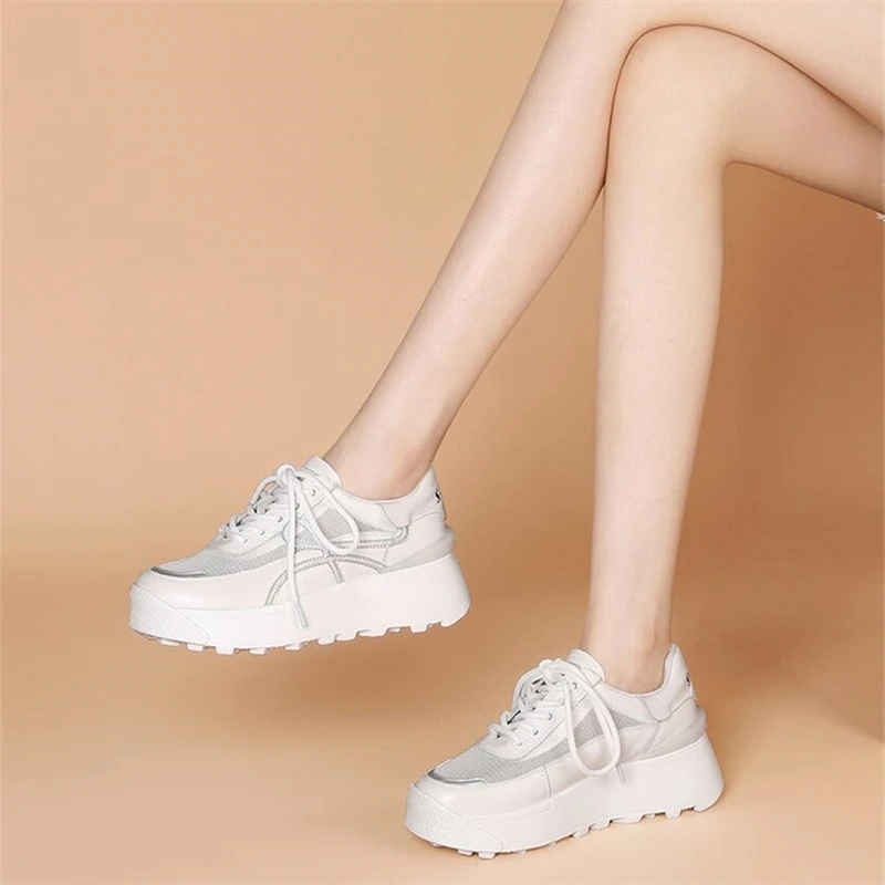 

2021 Sneakers Women Designer Shoes Platform Mesh Vulcanized Shoes Women's Sports Shoes Chunky Casual Shoes Basket Female White