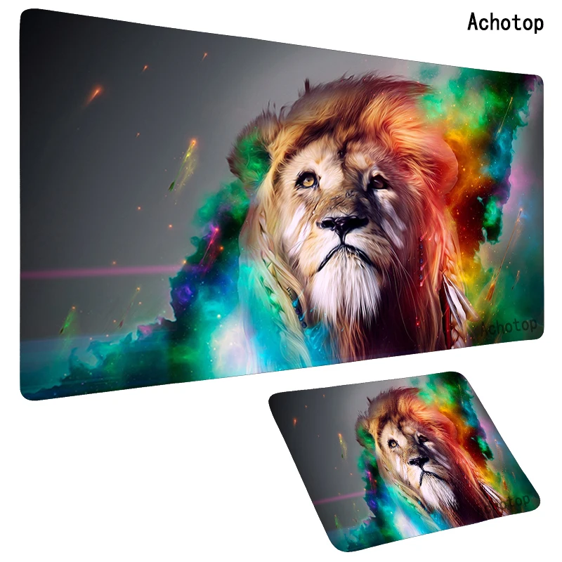 

Cool King Lion 900X400mm Computer Gaming Mouse Pad XL Large Rubber Mousepad Locking Edge Laptop Notebook Keyboard Mat for CS GO