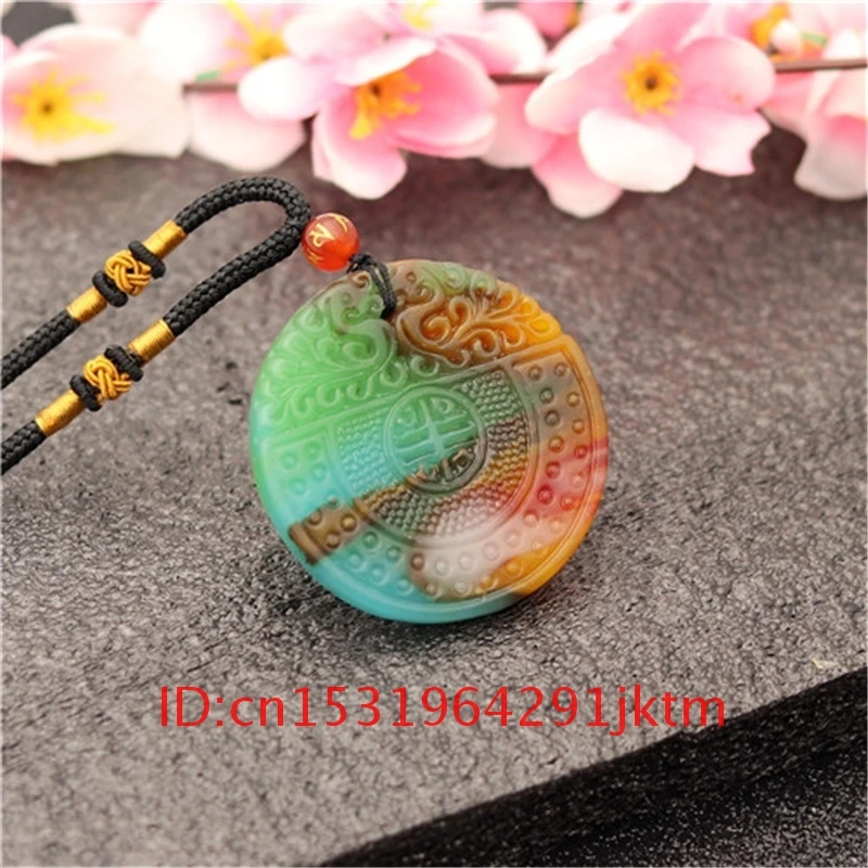 

Jadeite Женская мода естественный цвет подарки Китайский Амулет ожерелье кулон резные ювелирные изделия очаровательные руки Феникс мужчины