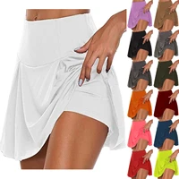 womens high waist summer shorts skirt athletic workout active drawstring elastic waist pockets casual sports shorts skirt