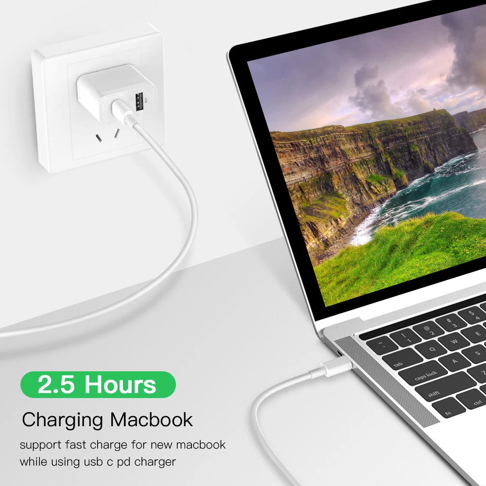 Кабель USB C Type для Xiaomi Redmi Note 8 Pro быстрая зарядка 4 0 PD 60 Вт MacBook S11 зарядный
