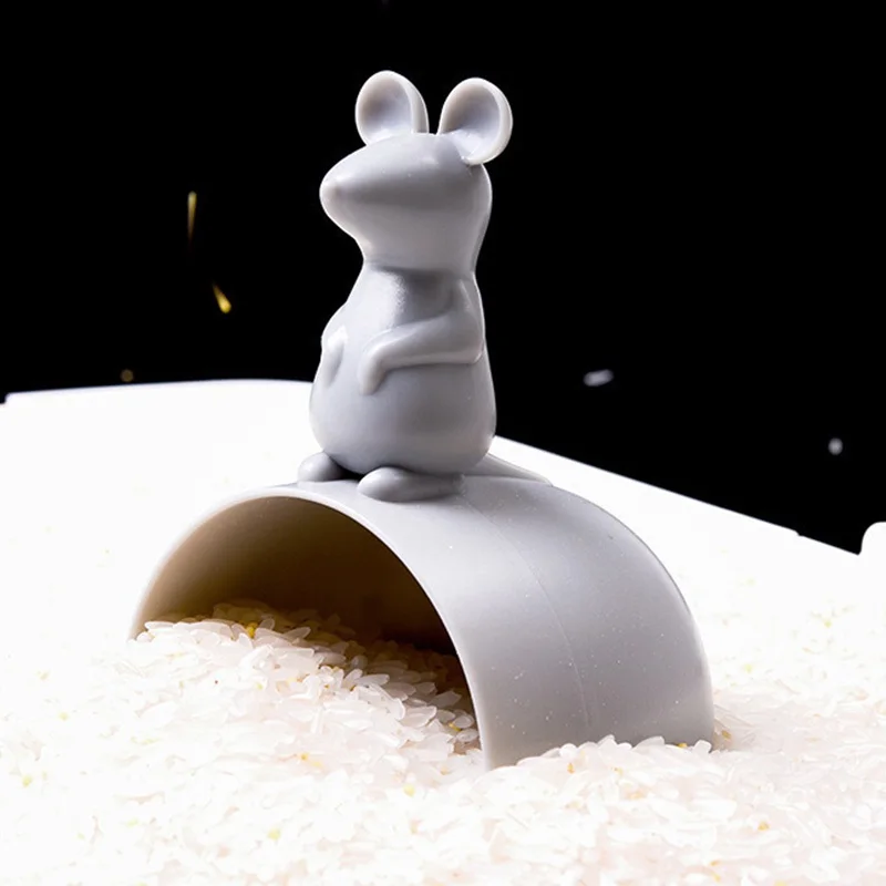 

Ложка для риса, милая ложка из пищевого полипропилена, в форме мыши, для грубых зерен, маленькая лопатка, кухонные инструменты