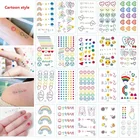 30 шт.лот Ins маленькая мультяшная Серия тату-наклейка буква Временная Милая Красочная радуга лицо тату боди-арт рука для детей