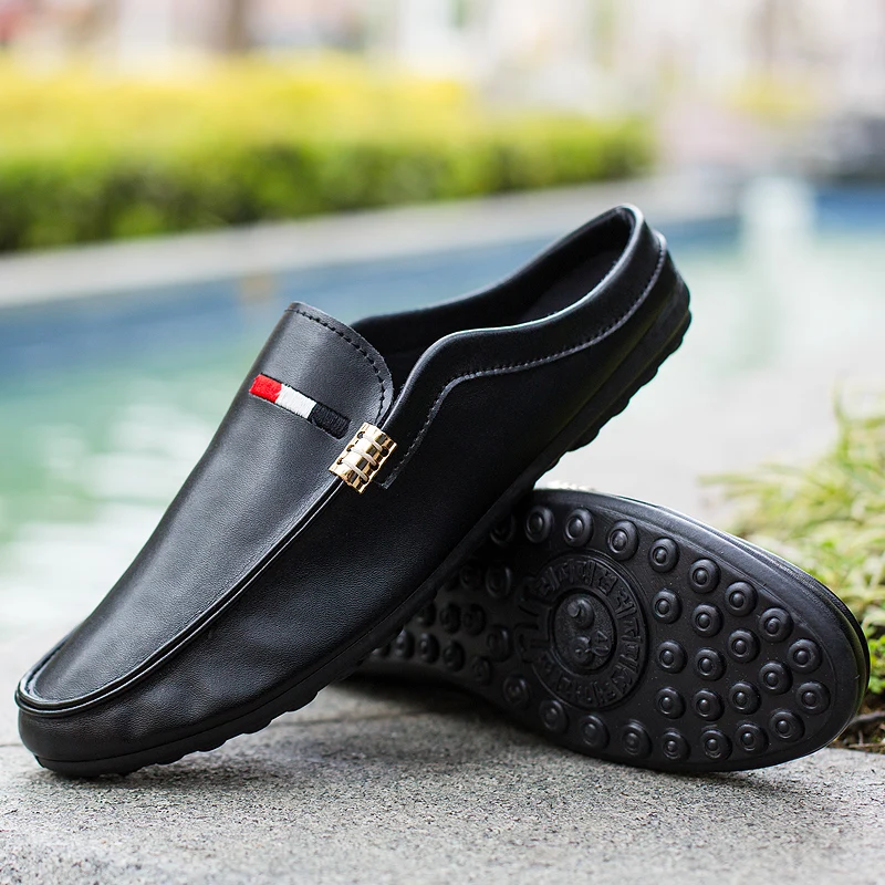 

Мужские кожаные кроссовки, полукеды, дышащие лоферы, Повседневная Удобная обувь, лето