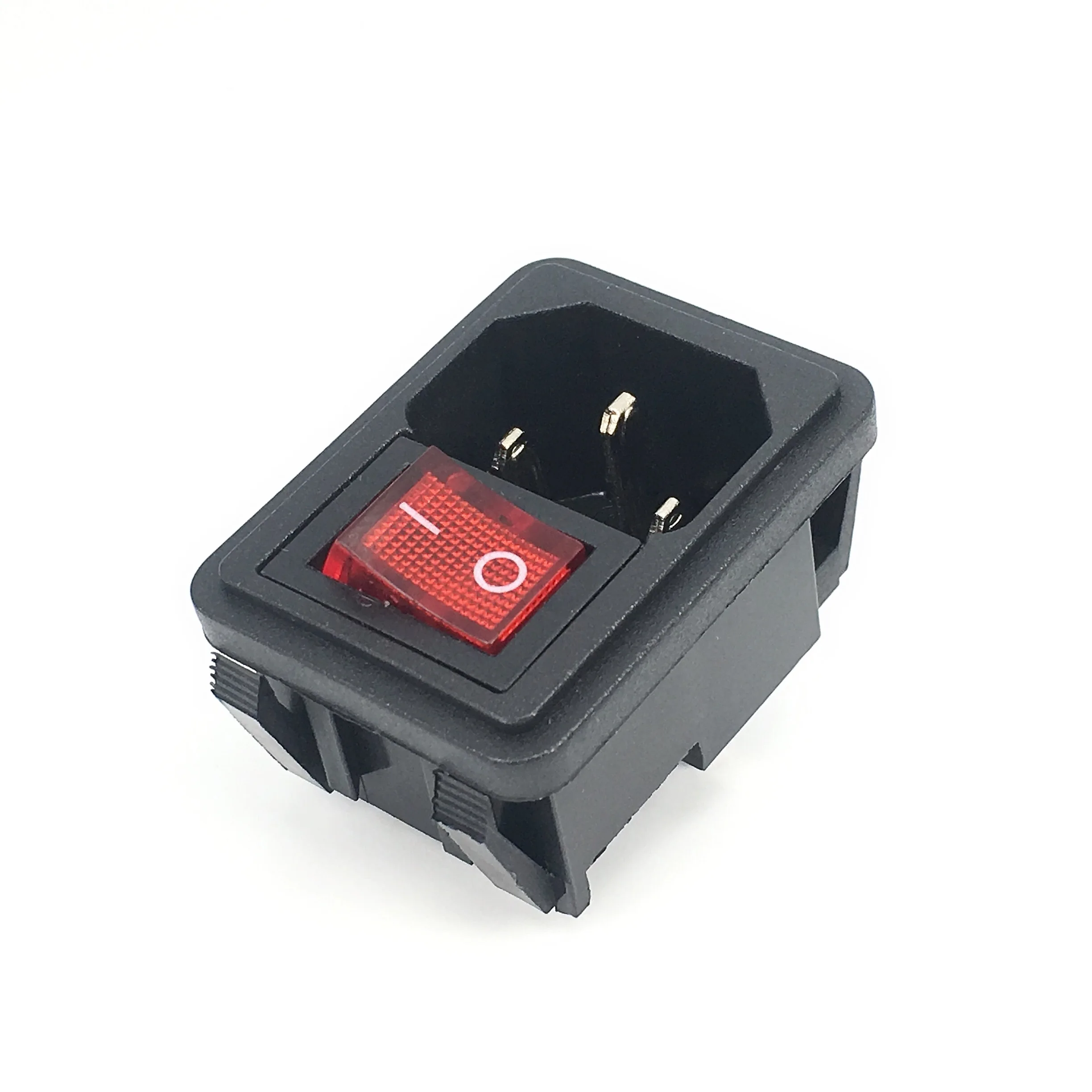 1PC Mains AC Power Cord Inlet Receptacle socket With ON OFF Rocker Switch 250V 10A IEC 320 C14 CCC CE | Электроника