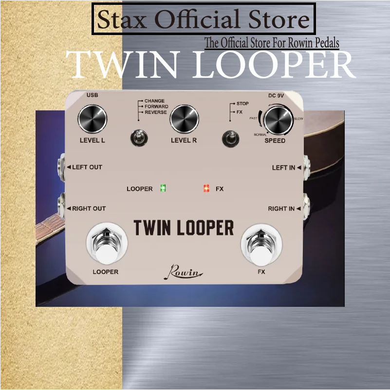 Педаль гитарная Rowin серии Twin Looper &amp Time Maker и металлические педали с металлическим