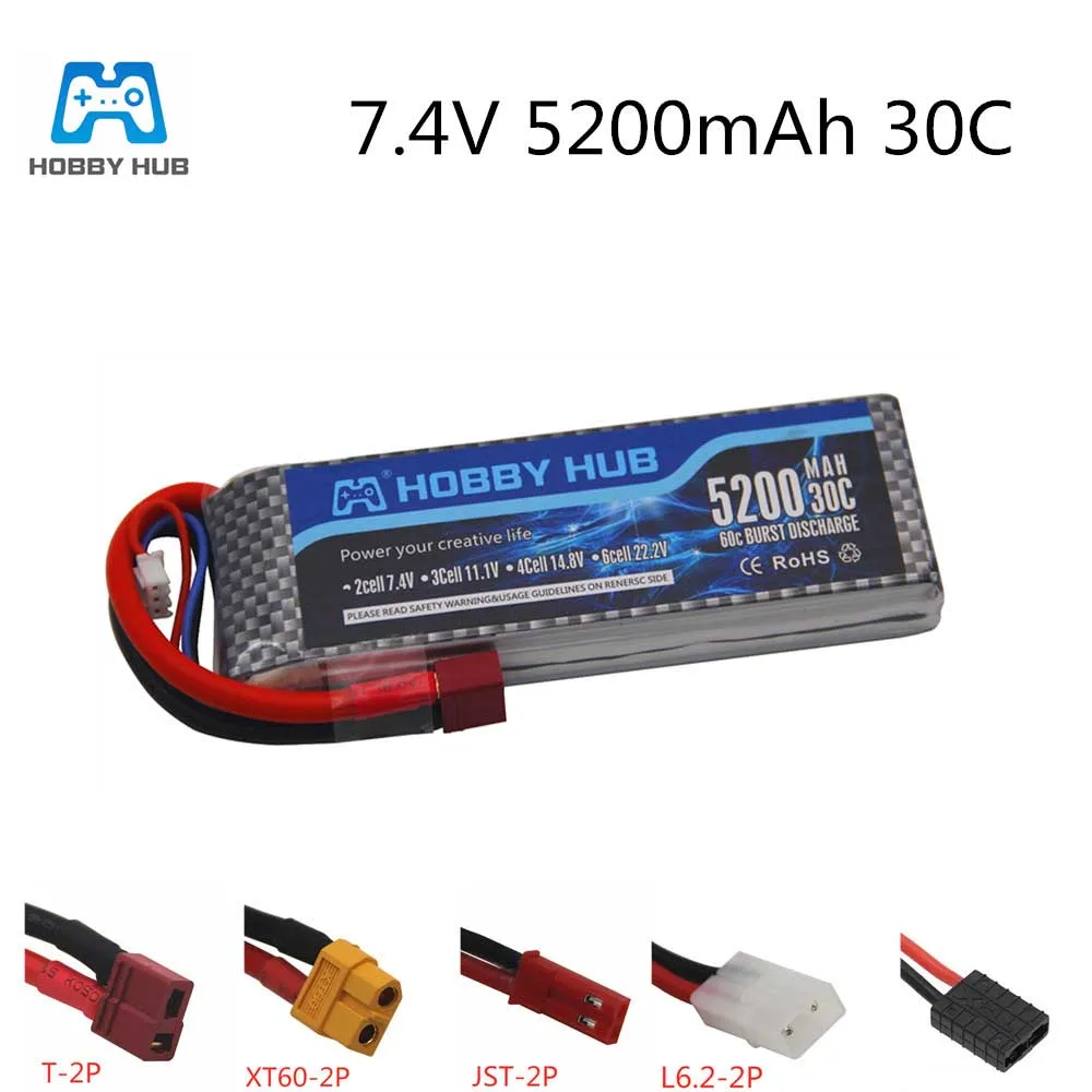 Hobby Hub 7 4 V 5200 mah 30C для RC Car rc toys Power Lipo Battery v литиевая батарея полимерная | Игрушки и