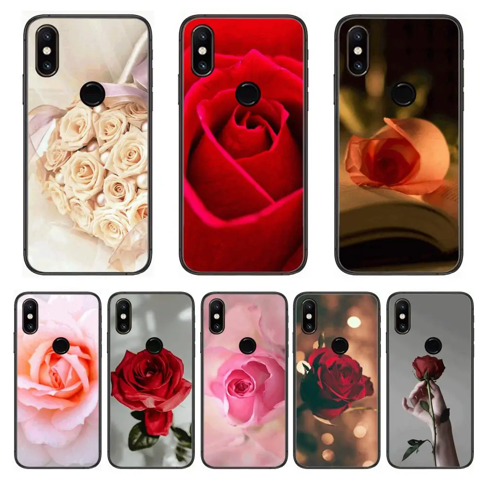

Bright Red Rose Flowers Phone Case For xiaomi M2 C3 X3 F2 Lite NFC 6 5 x Poco k30 Pro Anime Black Cover Silicone Back Pretty