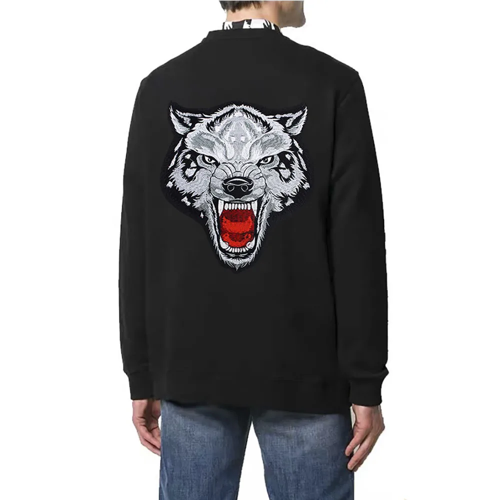 Вышивка пришивная новая большая голова волка Пришивные наклейки нашивки для