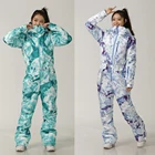 Женские Новые лыжные костюмы, цельный открытый сноуборд, куртка, лыжный комплект, комбинезон, теплая водонепроницаемая холодная носимая зимняя одежда, Комбинезоны