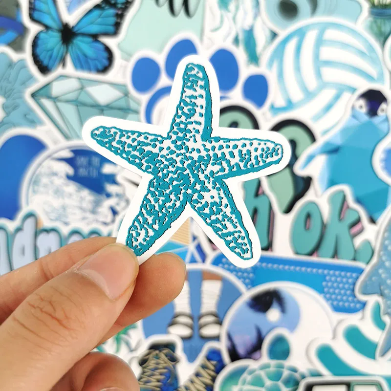 

10/30/50pcs/lot Cartoon Ins Style Blue Series Vsco Sticker For Refrigerator Suitcase Laptop Skateboard Album Motorcycle Toys