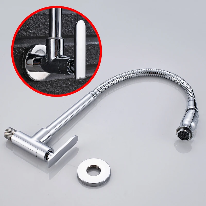 Настенный латунный кухонный смеситель MTTUZK. Универсальный вращающийся для