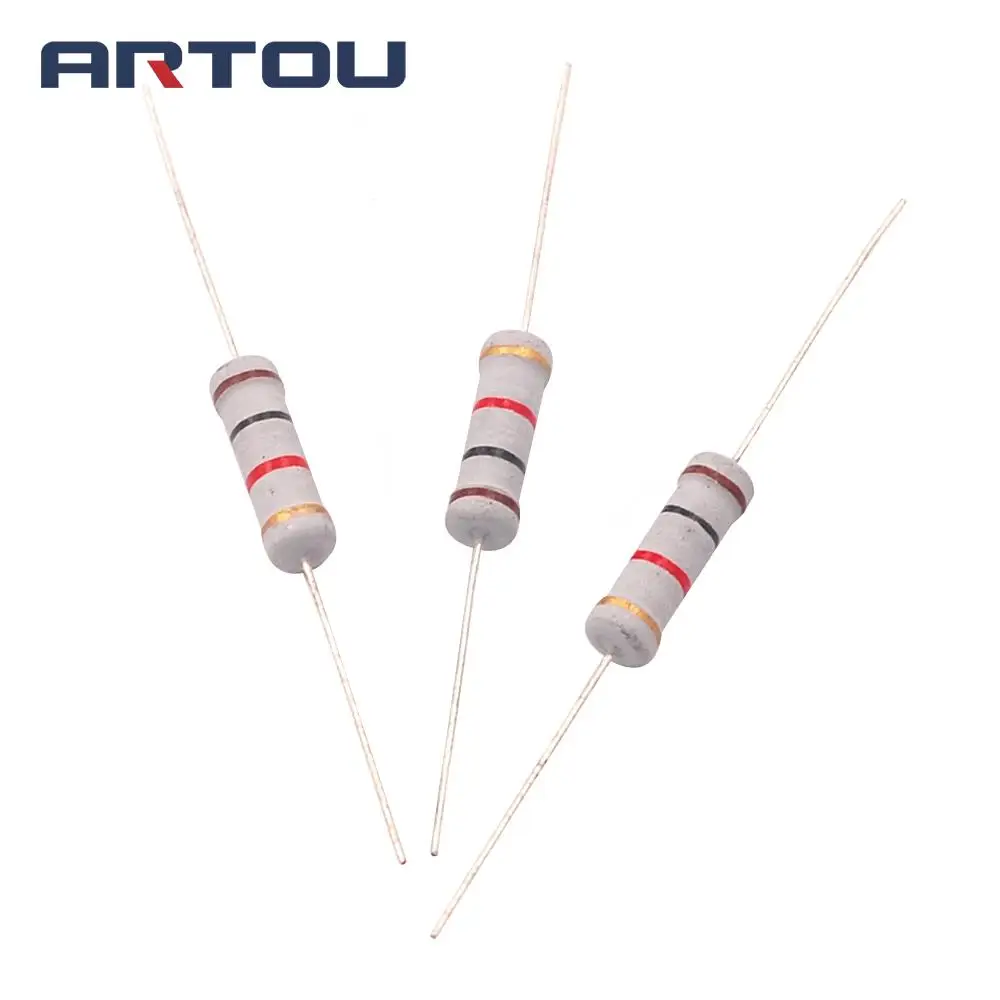 

50PCS 2W Carbon Film Resistor 0.47R 0.68R 10R 47R 100R 470R 680R 1K 4.7K 6.8K 10K 100K 220K 470K 680K 1M 5%
