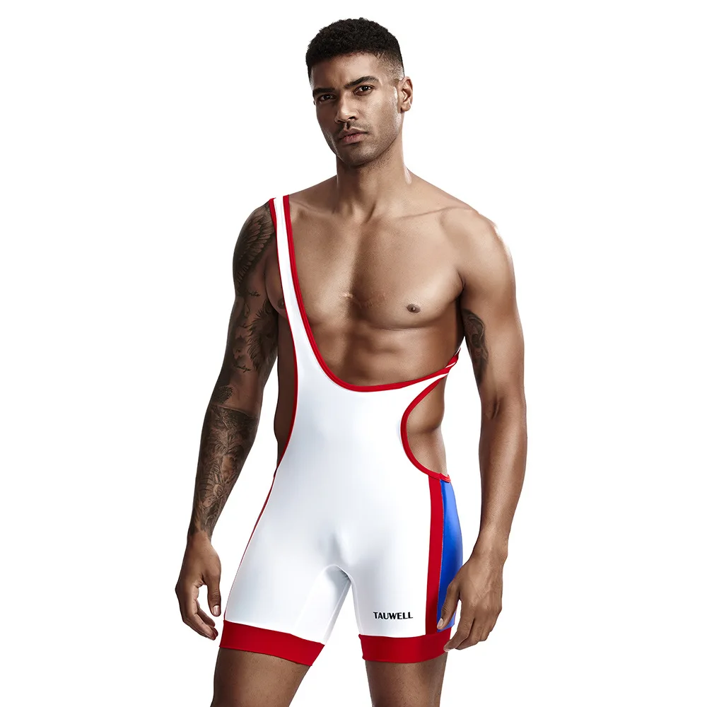 Tauwei Man Full Body Leotards Wrestling singlet Mens Body Building Swimsuit Gym Bodywear Man Tight Swimwear