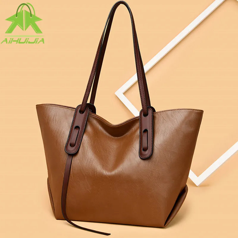 

Fashion Womens Solid Color Shoulder Bags High Capacity Handbag 2021 New High Quality Pu Leather All-match Women Messenger Bag