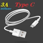 Зарядный кабель USB Type-C, 3 А, белый, для Samsung, Xiaomi Мобильный телефон