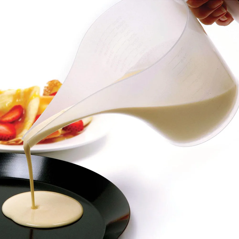 

1000ml Funnel Jug Transparent Measuring Cup with Mouth Tip for Jam Batter Syrup