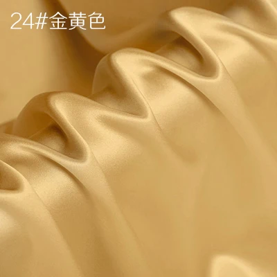 Шелк тутового шелкопряда креп атласная ткань для платья Cheongsam ширина 114 см одежда ткань для DIY шитья 90 чистый цвет горячая распродажа - Цвет: 24