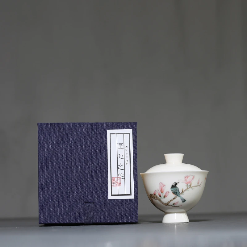 120 мл ручная роспись белый фарфор Gaiwan чайный набор кунг фу Бытовая чайная чаша