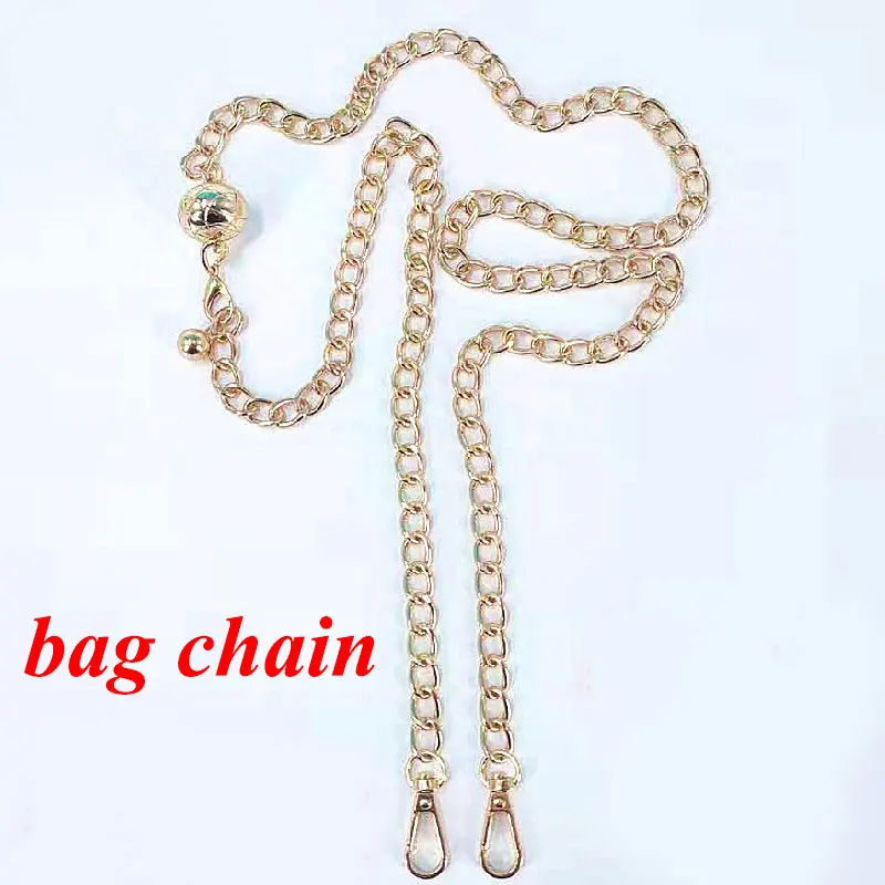 

New 120cm Metal Bag Chain with Bell Golden Metal Shoulder Bag Strap Handbag Handles DIY Purse Chain Parts Bag Accessories