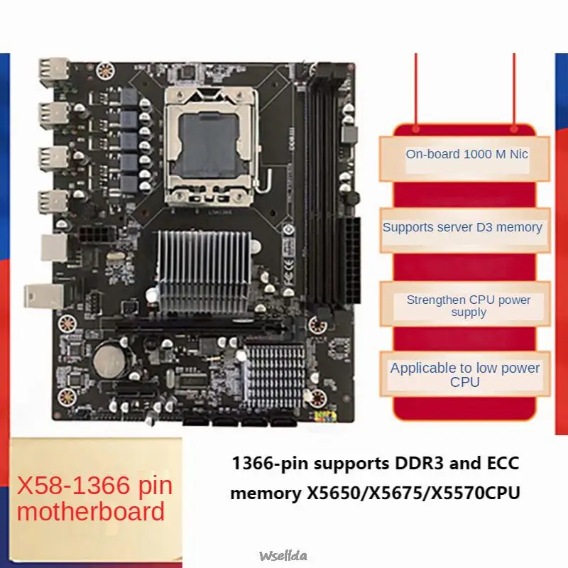 

Материнская плата для компьютера X58 с поддержкой ЦП X5650 X5675 X5570, комплект x99 Xeon e5 2620 v3, 6-фазный источник питания, 3,5-контактный DDR3