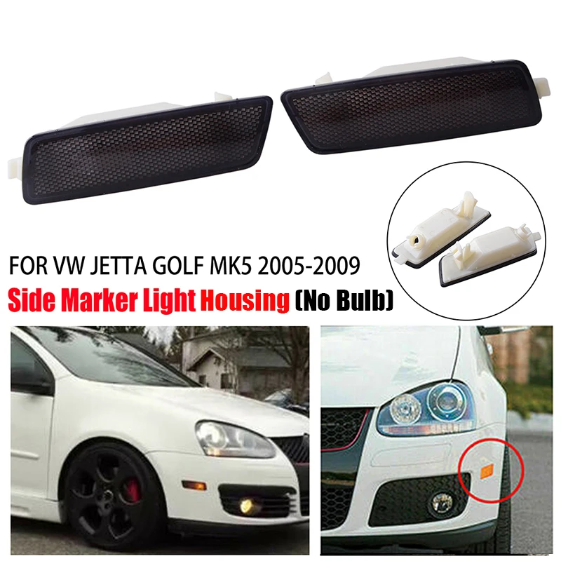 Side Marker Lamp Housing Front Bumper Indicator Turn Signal Light Case Fit For VW Mk5 GTI Jetta Rabbit 05-09 Car Accessories