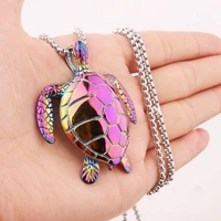 newtrendy animal turtle pendant necklace women necklace metal sliding colorful turtle pendant necklace accessories party jewelry