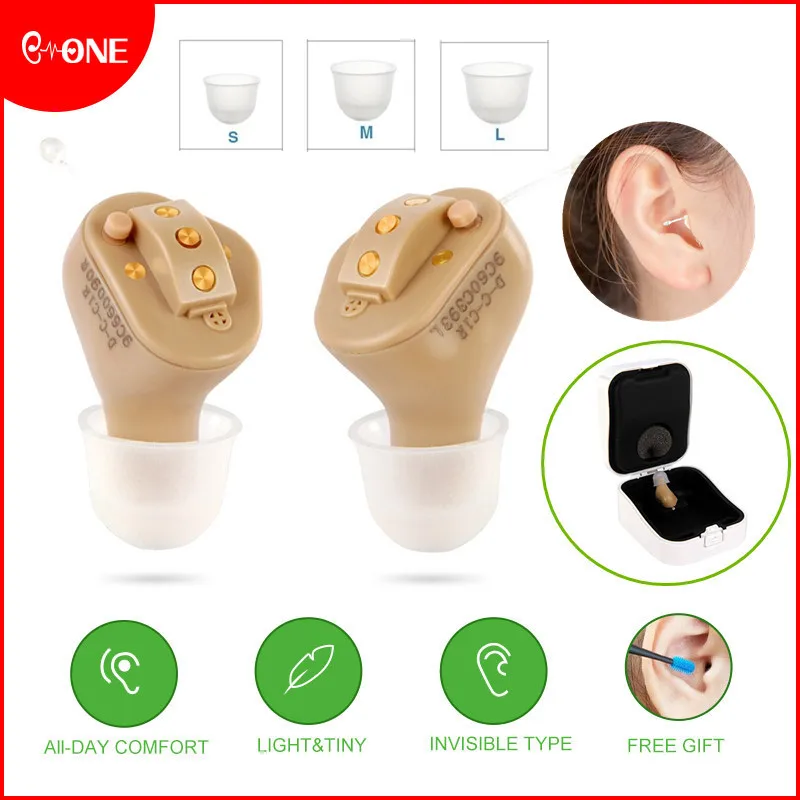 

Перезаряжаемый портативный Невидимый Мини слуховой аппарат CIC, невидимый звуковой усилитель, полный цифровой слуховой аппарат