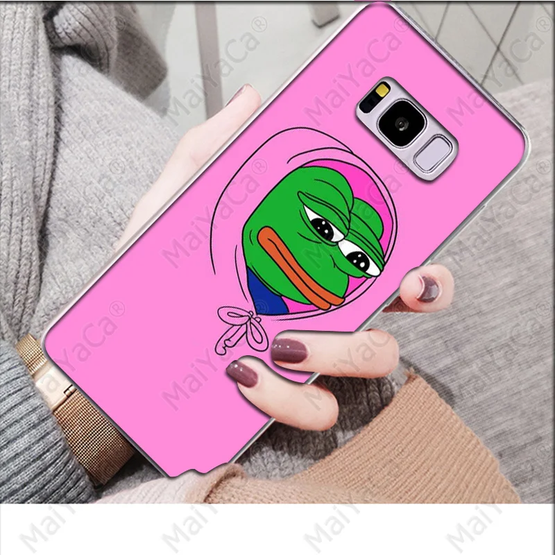 MaiYaCa Pepe мемы грустная лягушка Новинка чехол для телефона Fundas Крышка для samsung S9 S9 плюс S8 S8plus S7 S6 S5 крышка