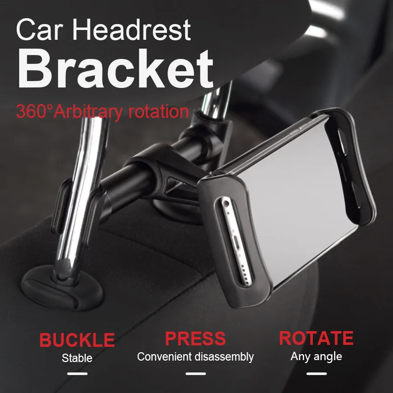 car back seat phone holder 360 degree rotate stand auto headrest bracket support for tablet pc ipad mini pro car accessories free global shipping