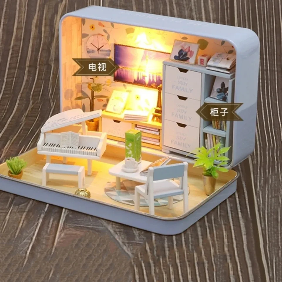 

Mini Doll House Furnitures Diy 3D Wooden Store Miniaturas Assemble Dollhouse Toys for Children Birthday Gifts