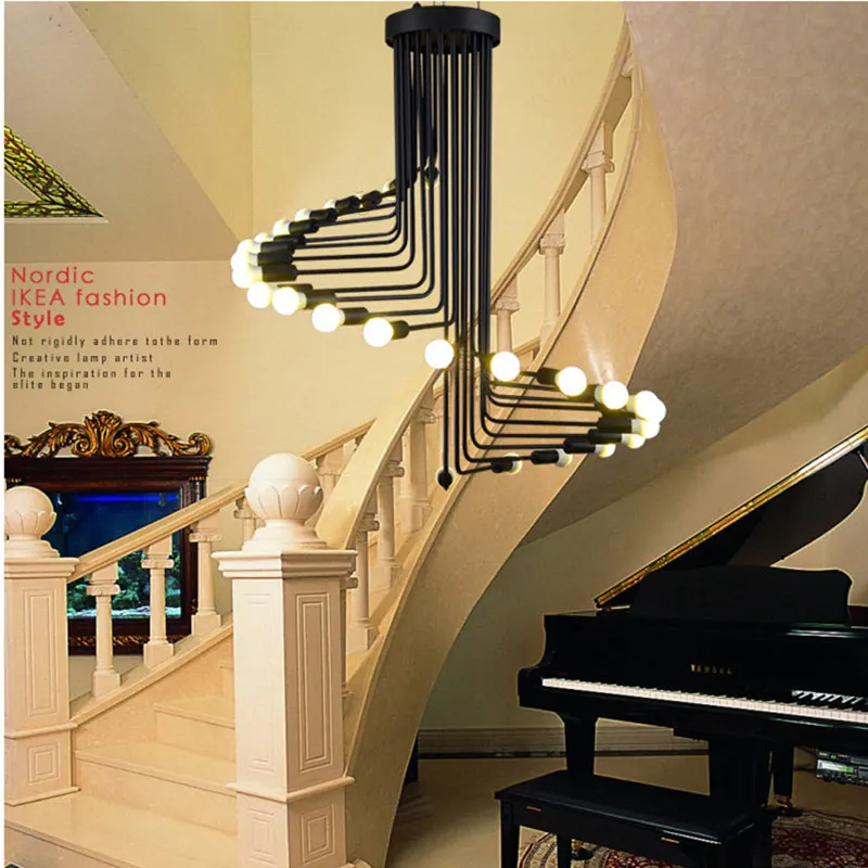 

vintage pendant light trapezoid luminarias loft industrial lamp lighting fixture Cafe Restaurant living room black hanging lamp