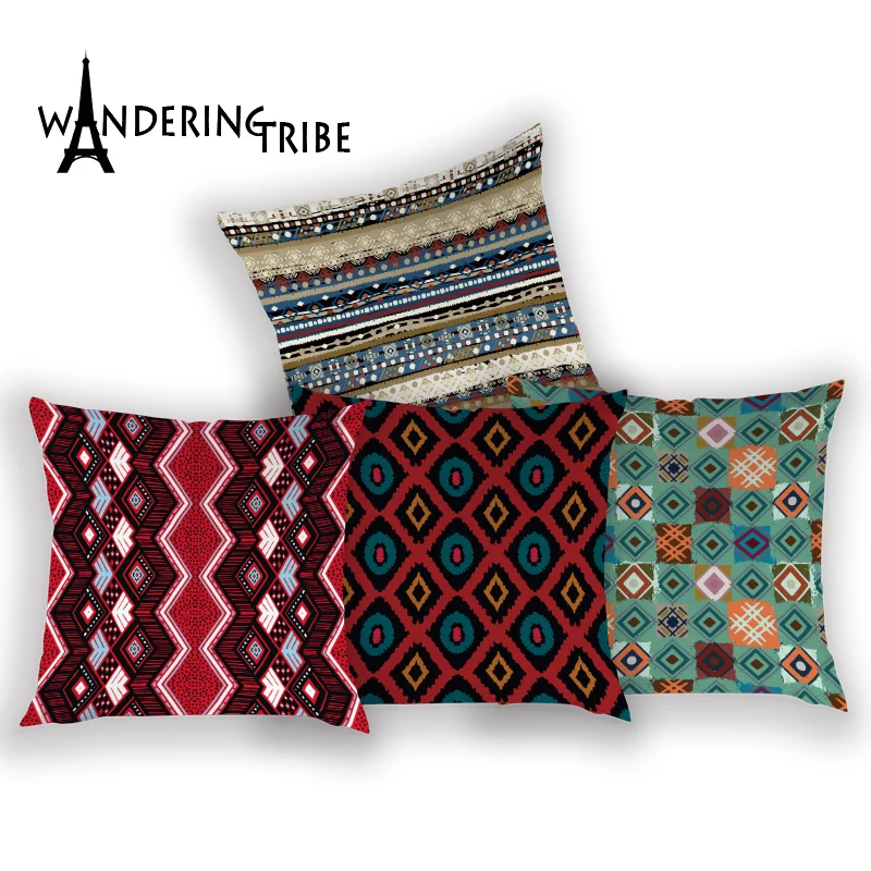 С геометрическим узором Чехлы для подушек винтажные подушки стульев кровати