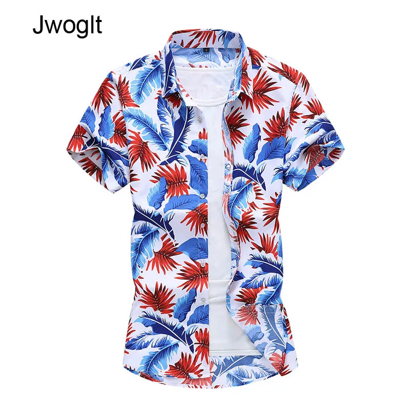 Гавайская рубашка мужская с принтом Повседневная блуза коротким рукавом