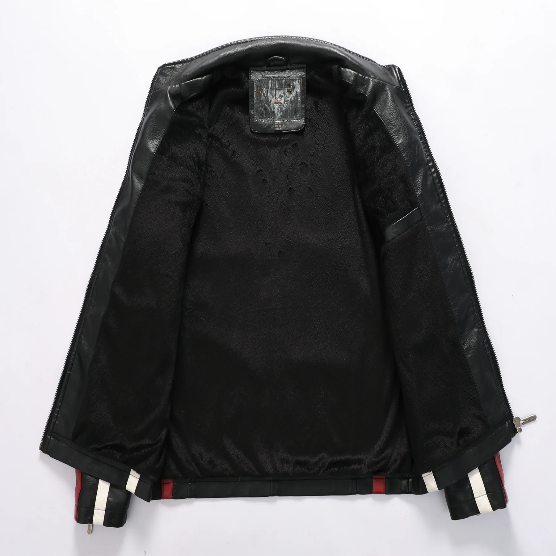 

Autumn and Winter Biker's Leather Jacket Embroidery Stitching European and American Style Men's Clothing Fleece Padded Coat