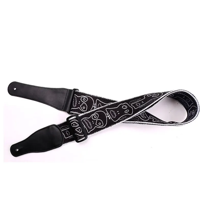 schrei schädel stype gitarre gurt mit leder enden für bass elektrische akustische gitarren rock musik guitarlele teile zubehör free glo